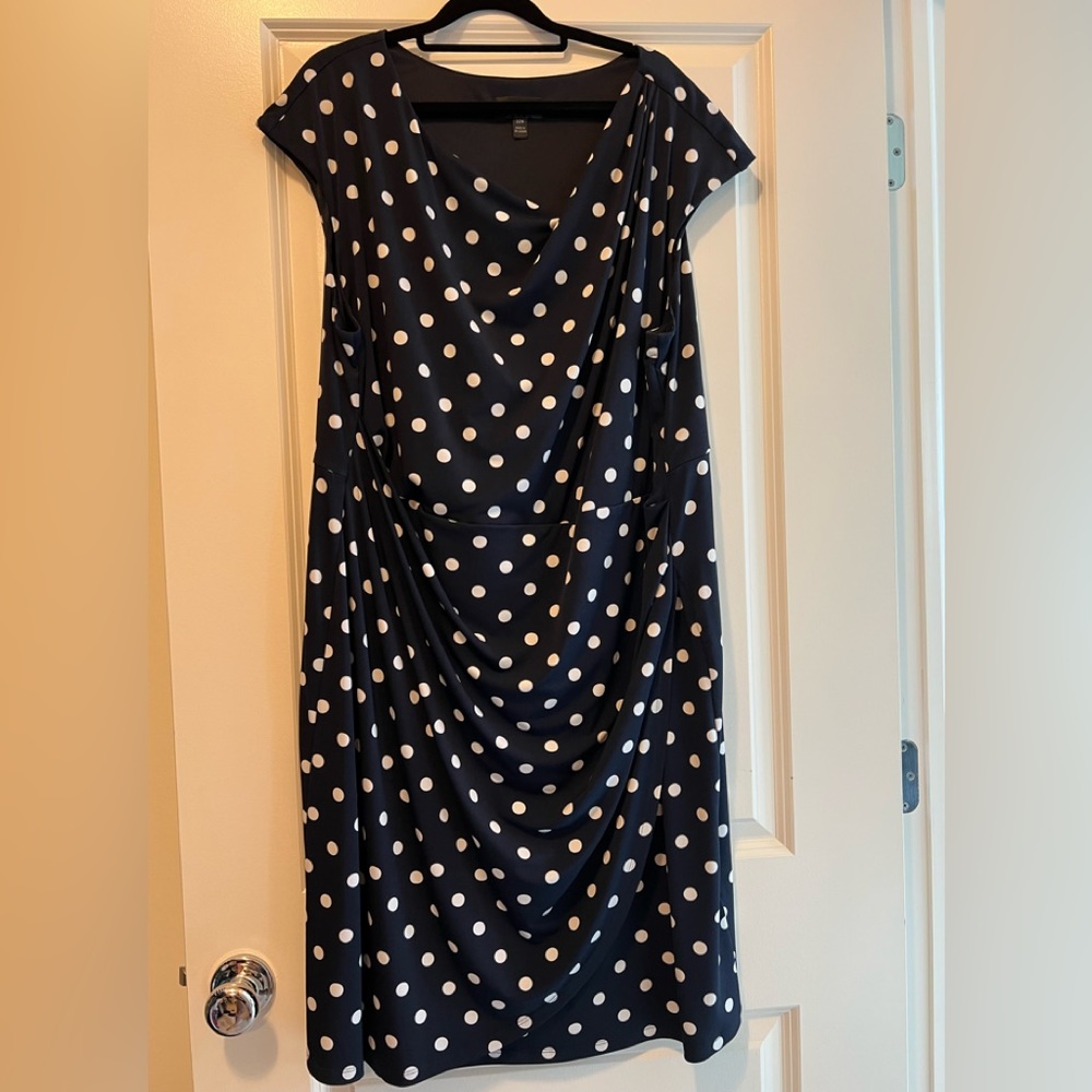 Polka dot navy dress